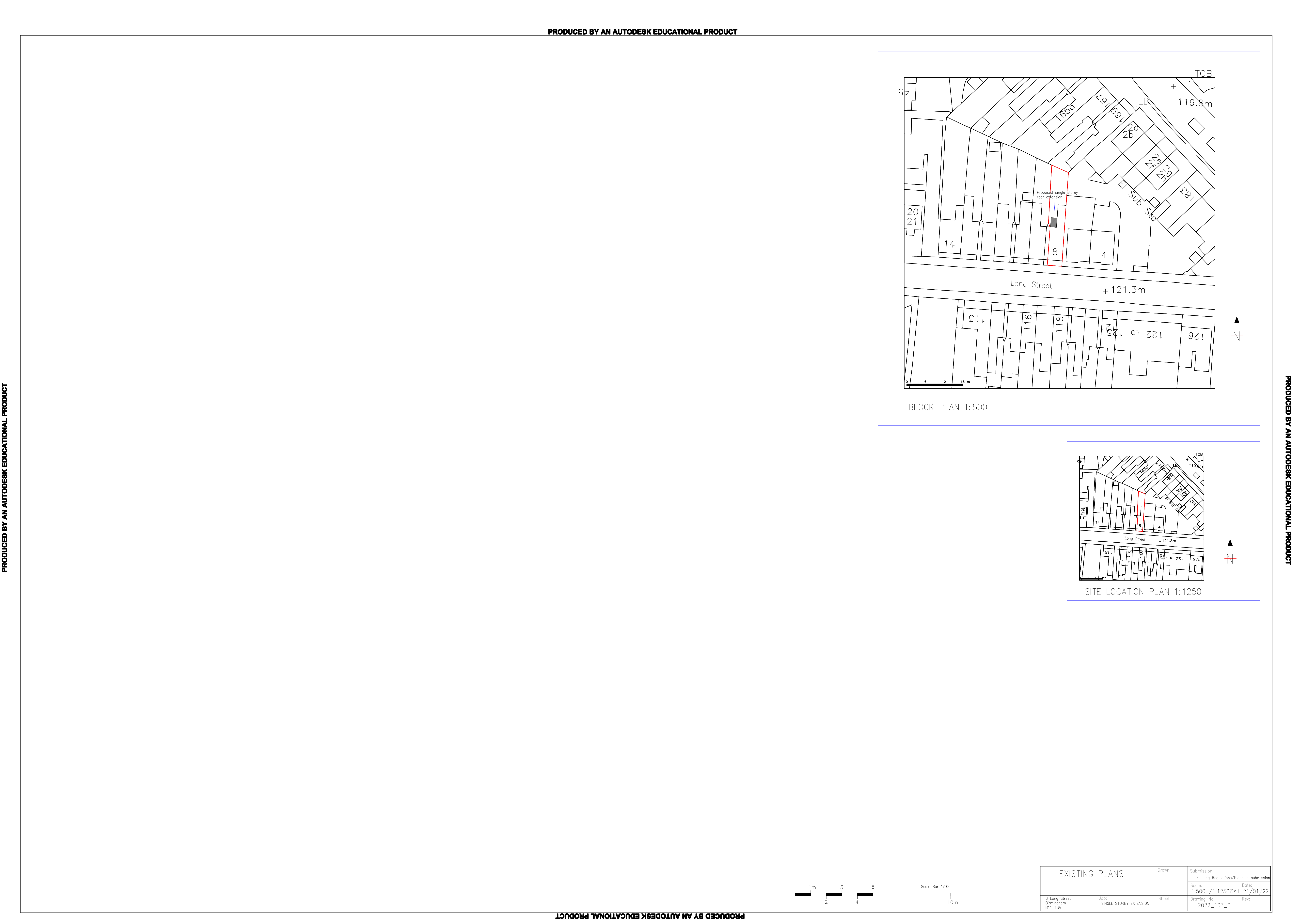 Example of Site Location Plan (1:1250) & Block Plan (1:500)